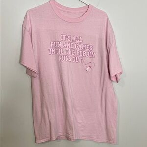 Pink Graphic Sewing humor Soft Oversized Baggy tee 100 cotton